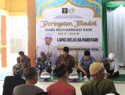 Lapas Parepare Gelar Peringatan Maulid Nabi Muhammad SAW Tahun 2024/1446H Bagi Petugas dan Warga Binaan.
