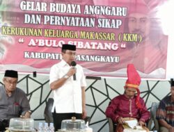 Keluarga Besar Makassar (KBM) A’bulo Sibatang Berikan Gelar Adat Kepada Calon Bupati Kab Pasangkayu.