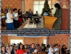 Perayaan Natal Penuh Sukacita di Lapas kelas IIA Parepare.