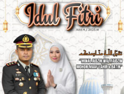 AKBP Safi’i Nafsikin,Kapolres Palopo dan Ketua Bhayangkari Ny.Nadya Mengucapkan Slamat Hari Raya Idul Fitri