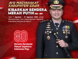 Sambut HUT ke-80 Kemerdekaan RI, Kapolres Gowa Ajak Warga Kibarkan Bendera Merah Putih