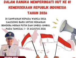 Pemerintah Desa Galesong Baru Imbau Warga Kibarkan Merah Putih Semarakkan HUT ke-81 Kemerdekaan RI