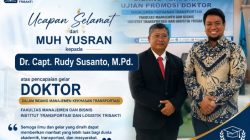 Muh Yusran Sampaikan Selamat atas Pencapaian Gelar Doktor Dr. Capt. Rudy Susanto, M.Pd.
