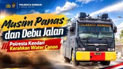 Musim Panas Picu Debu Jalan, Polresta Kendari Kerahkan Water Cannon